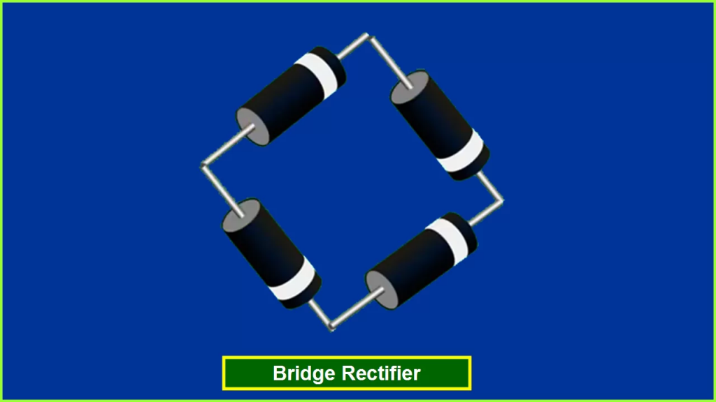   Bridge rectifier circuit - converts AC to DC using four diodes

